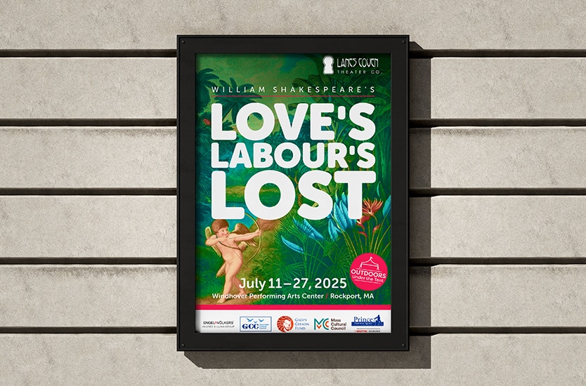 Poster for a production of "Love's Labour's Lost" by William Shakespeare
