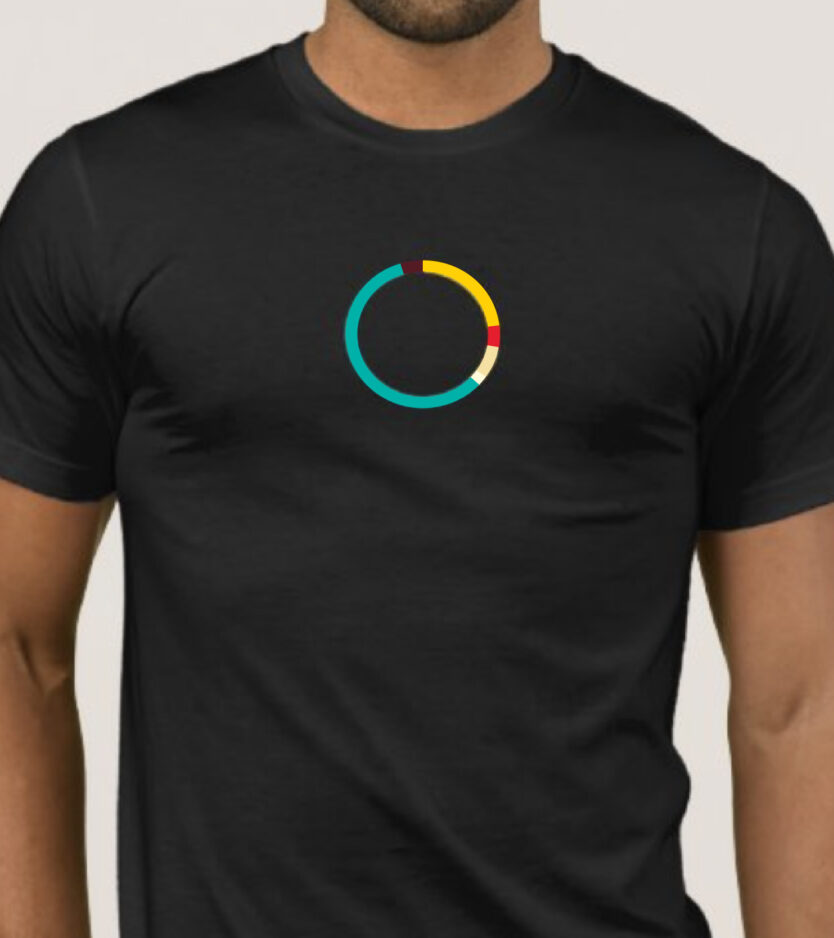 black tshirt with circle design